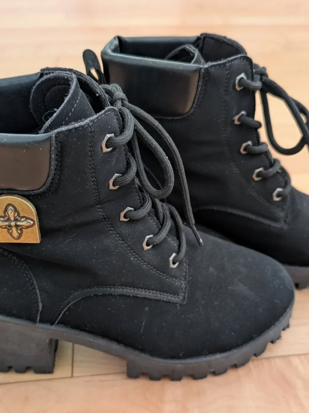 Source Unknown black suede